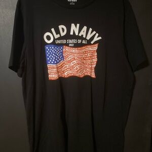 Old Navy Black Tee with American Flag Graphic